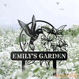 Personalized Hummingbird Garden Stake Metal Sign - Hummingbird Sign - Gardener Name Signs - Garden Sign | GearViral