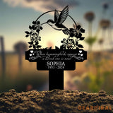Personalized Hummingbird Memorial Plaque Stake Hummingbird Name Metal Sign Garden Stake Sympathy Gift Outdoor Grave