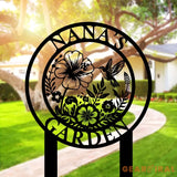 Personalized Hummingbird Metal Garden Decor Stake - Hummingbird Garden Sign - Garden Decor - Custom Garden Name Sign