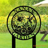 Personalized Hummingbird Metal Garden Decor Stake - Hummingbird Garden Sign - Garden Decor - Custom Garden Name Sign