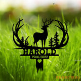 Personalized Hunter Memorial - Metal Stake - Sympathy Sign - Grave Marker | GearViral
