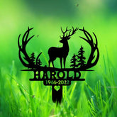 Personalized Hunter Memorial - Metal Stake - Sympathy Sign - Grave Marker | GearViral