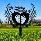 Personalized In Loving Memories Stake Dad Loss Mom Loss Religion Metal Stake Sympathy Sign Grave Marker Remembrance