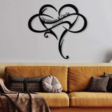 Personalized Infinity Heart Led Light Metal Sign Couple Name Sign Family Established Custom Love Wall Art Engagement