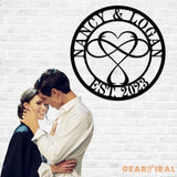 Personalized Infinity Heart Led Light Metal Sign Couple Name Sign Family Established Custom Love Wall Art Engagement