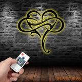 Personalized Infinity Heart Led Light Metal Sign Couple Name Sign Family Established Custom Love Wall Art Engagement