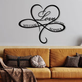 Personalized Infinity Love Led Light Metal Sign Couple Name Sign Family Established Custom Love Wall Art Engagement