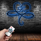 Personalized Infinity Love Led Light Metal Sign Couple Name Sign Family Established Custom Love Wall Art Engagement