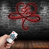Personalized Infinity Love Led Light Metal Sign Couple Name Sign Family Established Custom Love Wall Art Engagement