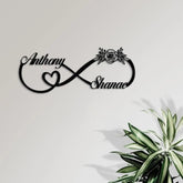 Personalized Infinity Love Led Light Metal Sign Couple Name Sign Family Established Custom Love Wall Art Engagement