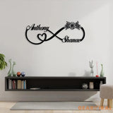 Personalized Infinity Love Led Light Metal Sign Couple Name Sign Family Established Custom Love Wall Art Engagement