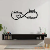 Personalized Infinity Love Led Light Metal Sign Couple Name Sign Family Established Custom Love Wall Art Engagement