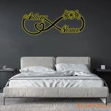 Personalized Infinity Love Led Light Metal Sign Couple Name Sign Family Established Custom Love Wall Art Engagement
