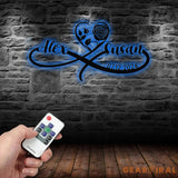 Personalized Infinity Rose Led Light Metal Sign Couple Name Sign Family Established Custom Love Wall Art Engagement