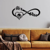 Personalized Infinity Rose Led Light Metal Sign Couple Name Sign Family Established Custom Love Wall Art Engagement