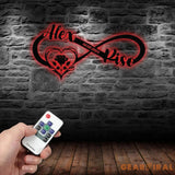 Personalized Infinity Rose Led Light Metal Sign Couple Name Sign Family Established Custom Love Wall Art Engagement