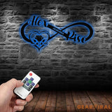 Personalized Infinity Rose Led Light Metal Sign Couple Name Sign Family Established Custom Love Wall Art Engagement