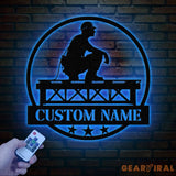 Personalized Ironworker LED Metal Sign – Custom Welder Name Sign – Unique Ironworker Wall Decor – Xmas or Birthday Gift