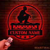 Personalized Ironworker LED Metal Sign – Custom Welder Name Sign – Unique Ironworker Wall Decor – Xmas or Birthday Gift