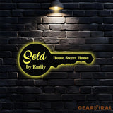 Personalized Key Number Address Metal Address Sign - Last Name Initial Hanging - Personalize Address Metal Sign