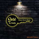 Personalized Key Number Address Metal Address Sign - Last Name Initial Hanging - Personalize Address Metal Sign