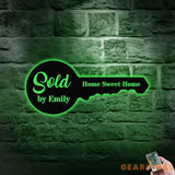 Personalized Key Number Address Metal Address Sign - Last Name Initial Hanging - Personalize Address Metal Sign