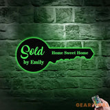 Personalized Key Number Address Metal Address Sign - Last Name Initial Hanging - Personalize Address Metal Sign