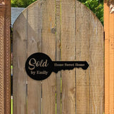 Personalized Key Number Address Metal Address Sign - Last Name Initial Hanging - Personalize Address Metal Sign