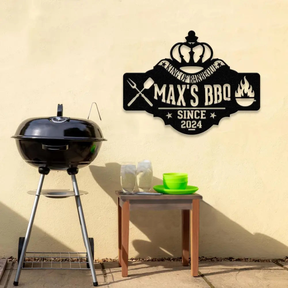 Personalized King Of Barbecue Wall Sign Led Light Custom Grill Sign Barbecue Sign for Outdoor Large BBQ Sign Barbecue