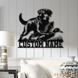 Personalized Labrador Retriever Hunting Sign with Led Light Custom Dog Metal Sign Duck Hunting Decor Rustic Hunting