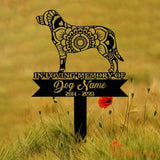 Personalized Labrador Retriever Mandala Garden Stake Zentangle Yard Art Dog Memorial Sign Outdoor Decor Pet Loss