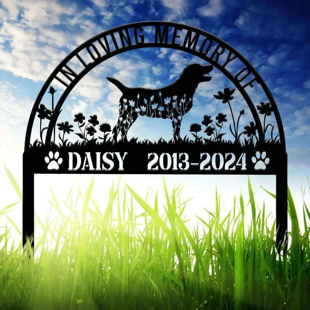 Personalized Labrador Retriever Memorial Stake | Labrador Dog Metal Sign | Pet Grave Marker | Sympathy Remembrance
