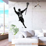 Personalized Lacrosse Player Metal Wall Art LED Light Custom Lacrosse Goalie Name Sign Home Decor Lacrosse Stick Kid