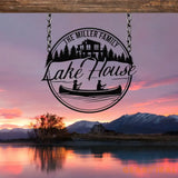 Personalized Lake House Metal Sign Forest Lake Sign Custom Lake House Name Sign Camping Metal Sign Lake House Decor