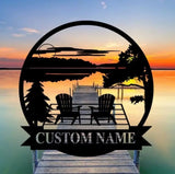 Personalized Lake House Metal Sign - Forest Lake Sign - Custom Lake House Name Sign - Camping Metal sign | GearViral