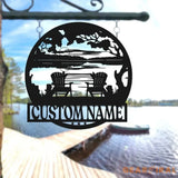Personalized Lake House Metal Sign - Forest Lake Sign - Lake House Decor - Custom Lake House Name Sign | GearViral