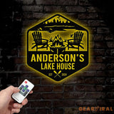 Personalized Lake House Metal Sign Forest Lake Sign Family Name Lake House Sign Camping Metal Sign Lake House Decor