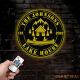 Personalized Lake House Metal Sign Forest Lake Sign Family Name Lake House Sign Camping Metal Sign Lake House Decor