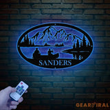 Personalized Lake House Metal Sign with LED Lights – Custom Lake House Name Sign – Forest Lake Wall Art & Camping Decor