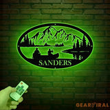 Personalized Lake House Metal Sign with LED Lights – Custom Lake House Name Sign – Forest Lake Wall Art & Camping Decor