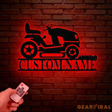 Personalized Lawn Mower Metal Wall Art LED Light Custom Zero Turn Mower Name Sign Landscaping Decor Garage Wall Art
