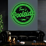 Personalized LED Backyard Pool Metal Sign Outdoor Light Up Pool Decor Metal Wall Decor Patio Decor Personalized Metal