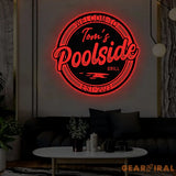 Personalized LED Backyard Pool Metal Sign Outdoor Light Up Pool Decor Metal Wall Decor Patio Decor Personalized Metal