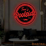 Personalized LED Backyard Pool Metal Sign Outdoor Light Up Pool Decor Metal Wall Decor Patio Decor Personalized Metal
