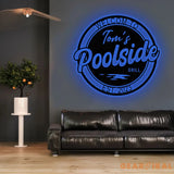 Personalized LED Backyard Pool Metal Sign Outdoor Light Up Pool Decor Metal Wall Decor Patio Decor Personalized Metal