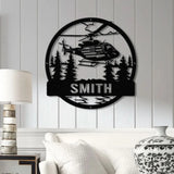 Personalized LED Helicopter Metal Sign Custom Pilot Name Wall Art Aviation Decor Military Helicopter Gift Man Cave Decor