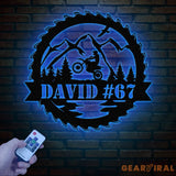 Personalized LED Motocross Metal Sign Custom Name Dirt Bike Wall Art Mountain Bike Rider Decor Off-Road Racing Metal