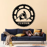 Personalized LED Motocross Metal Sign Custom Name Dirt Bike Wall Art Mountain Bike Rider Decor Off-Road Racing Metal