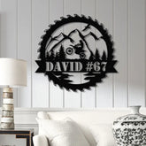 Personalized LED Motocross Metal Sign Custom Name Dirt Bike Wall Art Mountain Bike Rider Decor Off-Road Racing Metal