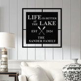 Personalized Life Is Better At Lake House Metal Sign Forest Lake Sign Custom Lake House Name Sign Camping Metal Sign